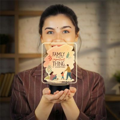 Family Quote LED Lamp Family is Everything Engraved Acrylic Night Light Unique Tabletop Gift for Home Decor, Parents, Anniversaries, or New Home Celebrations  Warm White Lamp Visit the GIFTMEBAZAR Store